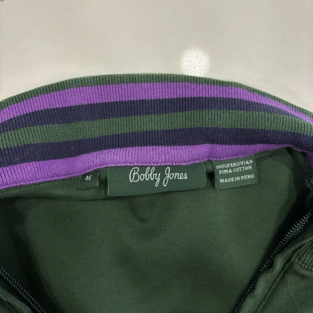 Bobby Jones Vest Mens Size Medium Green Golf Quarter Zip Performance Pima Cotton - Picture 3 of 6